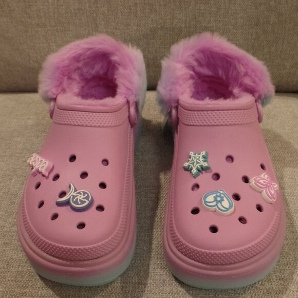 AESPA X CROCS Stomp Lined Clog Pastel Pink Blue Purple - Picture 4 of 8